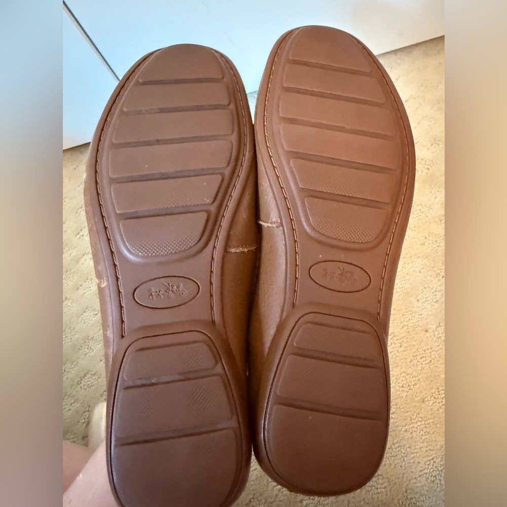 Coach Tan Leather Slip-Ons - Picture 6 of 7